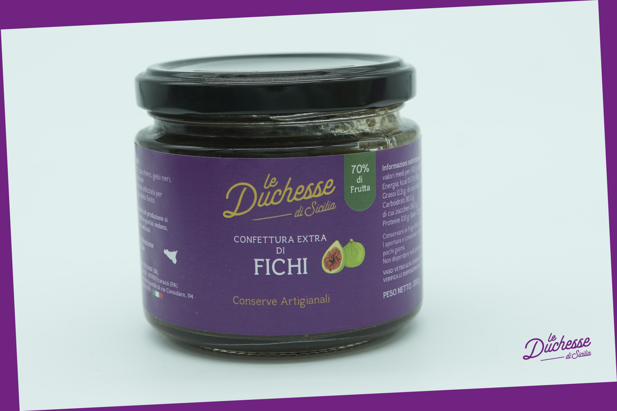 Marmellata extra di fichi coltivati in Sicilia da 200 gr.