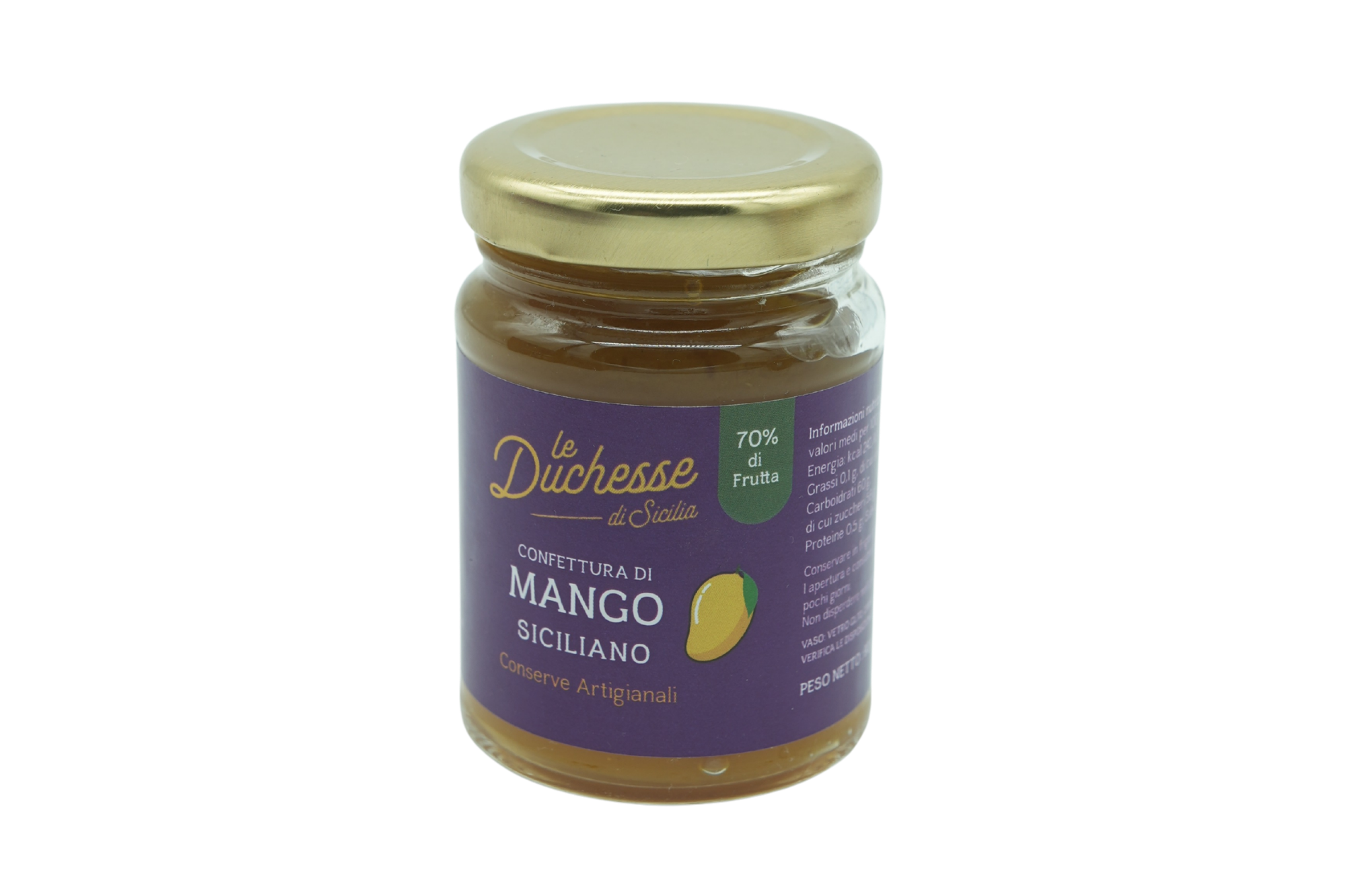 Confettura di Mango coltivato in Sicilia in vaso di vetro da 90 gr.